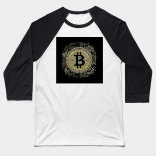 Aureate Cipher: The Gilded Bitcoin Enigma Baseball T-Shirt